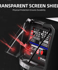 Close-up of Six In One Plasma Cutter And Welder Combo With Dual Voltage 110V/220V showing transparent screen shield
