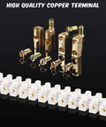 12-Position Dual Row White Screw Terminal Block Set 10 A 380 V Wire Connector Electrical Barrier Block For Small Projects