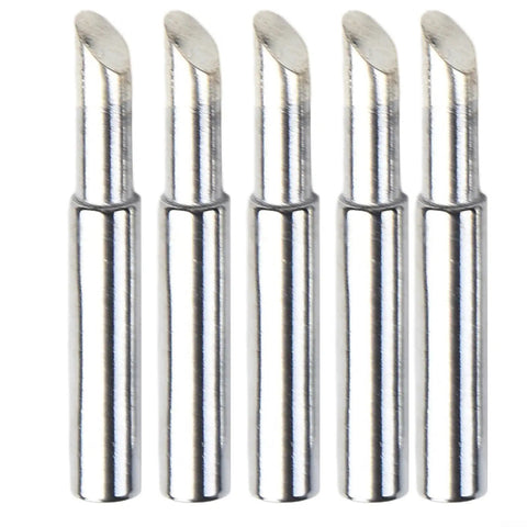 Five Piece 900 Mt Series Copper Soldering Tips Thick Transfer Welding Station Replacement For Heat Iron Plus Power Supply Pure Metal Efficiency, set of 5 tips, pure metal construction.