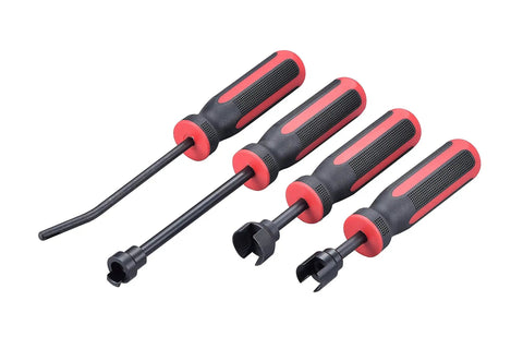 14-Piece Drum Brake Service Tool Set With Brake Lining Gauge And TPR Grip Spring Tools For Adjustment Removal And Installation On Most Domestic And Import Vehicles Including A Variety Of Spring Pliers And Removal Tools