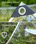Wrap angle and hemming design of the Beefed-Up Heavy Duty 14Mil Clear Tarp 3x6ft With Grommets Waterproof All-Weather.