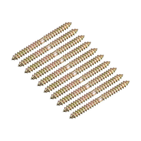 Heavy Duty Hanger Bolts Set 12 To 80 Piece Double Ended Self Tapping Wood To Dowel Screws 4x25mm 4x30mm 5x40mm 8x50mm Carbon Steel Electroplated Finish For Quick Furniture Assembly And Solid Frame Connections in a row