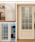 Four Pack Closet Door Floor Guides For Universal Sliding Doors, Bottom Mounted Floor Guides Fit One And Three Eighths Inch Doors, White ABS Construction, Includes Screws, Keeps Panels Centered And Gliding Smoothly For Quiet Operation