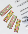 2 Pack Sofa Sectional Connector Brackets Heavy Duty Metal Interlocking Connectors with tools displayed on white background