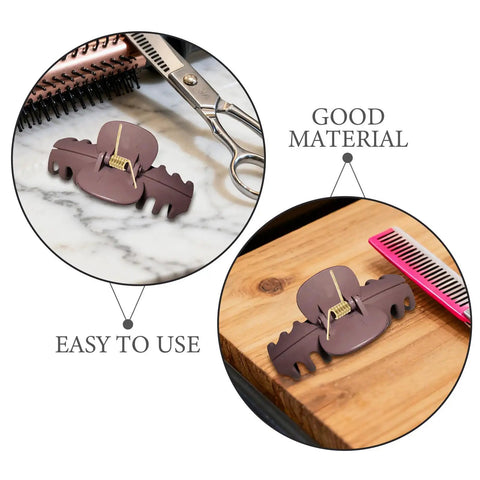 8 Pack Hair Clip Spring Replacement with strong clamping steel jaw clips, shown on marble and wood surfaces with scissors and comb.