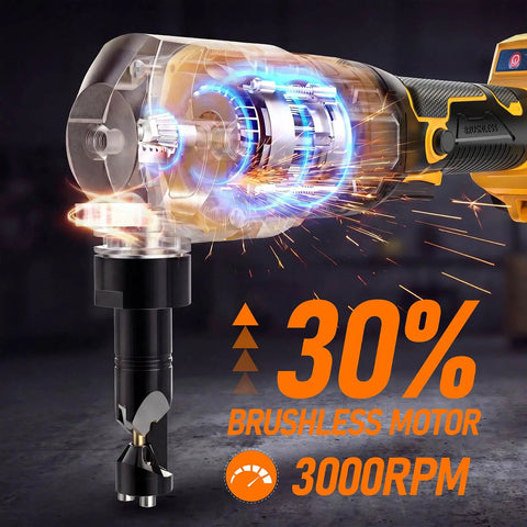 Awesome Cordless Metal Nibbler Compatible With DeWalt 20V Battery Brushless Metal Cutter with 3000 RPM brushless motor and cutting head.
