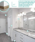 Bathroom with Flexible Quarter Round Molding Trim 16.4 Ft Peel And Stick Self Adhesive White Easy To Install for walls.