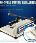 Heavy Duty 12 Inch Guillotine Paper Cutter For A4 Papers Up To 400 Sheets With Metal Base Trimmer featuring long cutting handle