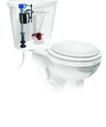 PerforMAX Universal High Performance Toilet Fill Valve and Flapper Repair Kit installed in open toilet tank