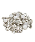 Pearl Snap Fasteners Set White Size 16 7/16 Inch 12 Count Perfect For Blouses Kids Wear And Home Decor Decorative Pearl Facing Durable Snaps