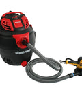 Shop vacuum with Quick Click Dust Separator with 5 Gallon Locking Collection Bin and Power Tool Adapter Set with 16 ft hose