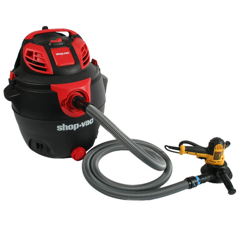 Shop vacuum with Quick Click Dust Separator with 5 Gallon Locking Collection Bin and Power Tool Adapter Set with 16 ft hose