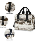 Desert Cowboy Insulated Cooler Bag 10L Leakproof Lunch Box with sturdy handle, zipper, pocket, featuring 300D Oxford fabric.