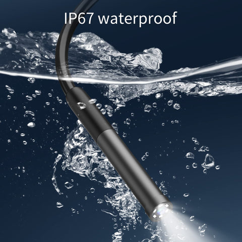 Endoscope Camera With Light 6 LED Lights Nine Point Eight Feet Semi Rigid Snake Cable IP67 Waterproof underwater view