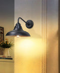 Two Pack Black Wall Lanterns Outdoor Indoor Barn Sconce Lights Classic Modern Gooseneck Exterior Lighting For Farmhouse Style