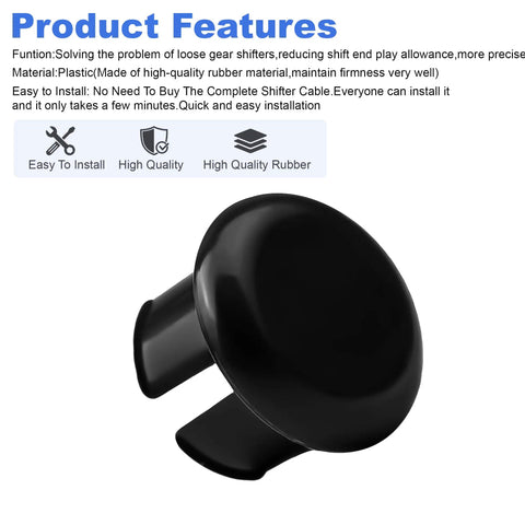 Saturn Stick Shifter Cable Bushing Direct Replacement For Manual Transmissions Fits SC SW Sl1 Sl2 1991 2003 Black Plastic Rubber Material Tighten Shifts Reduce End Play More Precise Durable, black bushing shown with product features