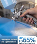 Pro Grade Gravity Feed Air Paint Sprayer Gun Kit Featuring 1.3 1.5 1.7 Mm Swappable Tips And Built In Oil Water Separator spraying paint.