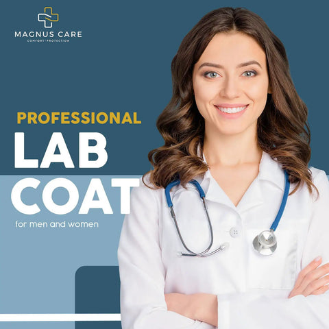 White Unisex Lab Coat For Med Pros Durable Knee Length Cotton Poly Coat For Doctors Nurses And Lab Technicians Keeps Scrubs Protected