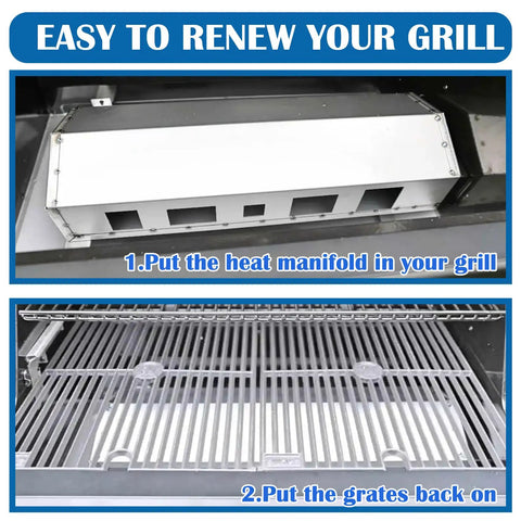 Heat Manifold Replacement Kit For Gravity Series 800 Digital Grill And Smoker, Fits MB20040122 MB20040221, installation steps
