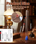 Image showing 6 Pack Fountain Pen Ink Syringe Fillers with Storage Tube Spring Converter Refill Tool for Ink Cartridges on desk