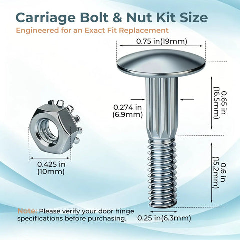 Beefy 50 Pack One And A Quarter Inch Carriage Bolt And Nut Kit For Box Trucks And Roll Up Doors Replacement Hardware Set With Lock Nuts Heavy Duty Steel Easy To Install Rust Resistant Universal Fit For Most Trailers, galvanized steel bolt and lock nut size chart