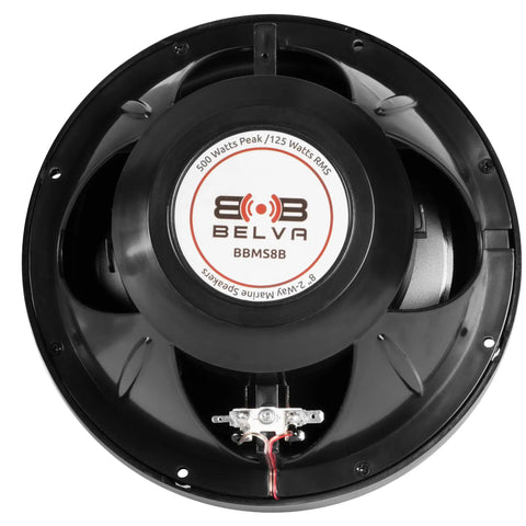 Back view of 8 Inch 2 Way Marine Speaker System With 500W Peak Power (250W RMS) Coaxial Black Audio for Boats and Powersports