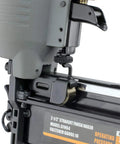 Close-up of Go-To Pneumatic Sixteen Gauge Straight Finish Nailer showing depth adjust and nail chamber