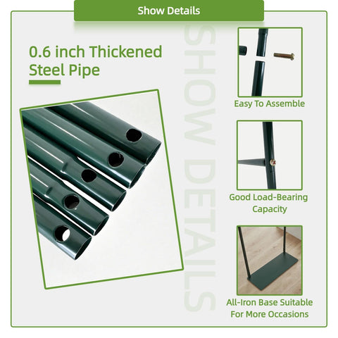 Beefy Thickened Metal Garden Arch With Detachable Base 16mm Rust Resistant Tubing showing thickened steel pipe and base details.