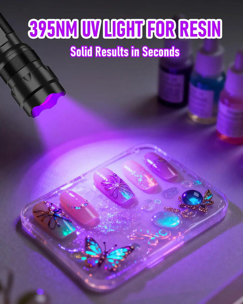 Handheld UV Flashlight Blacklight 395 405 Nm Led For Curing UV Glue Leak Detection And Pet Urine Stain Finder illuminating nail art.