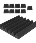 Premium Sound Absorbing Foam Acoustic Panels 12 Pack For Home Studio Recording Room Wall Tile Echo Control Noise Dampening triangular foam.