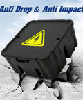 Open Splice Junction Box 1 Pack With Cover, DIY Friendly Quick Install For Open Splices, Five Second Setup, Electrical Wire Junction Box Made From Flame Retardant Polypropylene, V0 Rated, Safe And Durable Wiring Solution on cracked surface