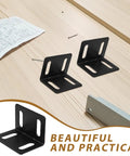 Beefy Right Angle Shelf Brackets Set Of 10 Heavy Duty Metal Corner Braces 2.0mm Thick Black Finish For Bed Frames And Shelf Support