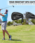 Pro Grade Men Golf Irons Set With Steel Shaft For Right Hand Golfers Stiff Flex Featuring CNC Grooves For Superior Control And Distance Low Center Of Gravity Design Minimizes Turf Digging And Provides Consistent Launch 3 Iron Single shown in action with golfer