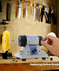450W Jewelry Polisher With Variable Speed Bench Polishing Machine for delicate to heavy duty finishing, on workbench