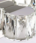 Close-up view of K9 crystal detail on Three Light Crystal Vanity Light Bar Over Mirror Modern LED Bathroom Fixture With White 5500K Light Energy Efficient 18W 20.5 Inch Long By 4.3 Inch Wide Stainless Steel Frame And K9 Crystal For Everyday Glam