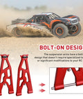 Beefy 6061-T6 Aluminum Front Lower Suspension Arms Set for 1/10 Losi Baja Rey Desert Truck Upgrade Parts LOS234004 Red