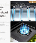 Close-up of 4 Burner Gas Grill With Side Burner And Porcelain Enameled Cast Iron Grates With Stainless Steel Burners 42,000 BTU