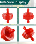 Heavy-Duty Lawn Mower Inline Gas Fuel Filter 1/4 Inch ID, 150 Micron Element, multi-view angles, Pack Of 10