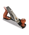 Pro Grade Number Four Bench Plane Built Like A Tank For Intense Shop Sessions with Bubinga handle and cast body for smoothing boards.