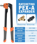 PEX Expansion Tool Kit With Auto Rotate Expander For One Half Inch Tubing Fits Uponor Wirsbo ProPEX Sleeves And Fittings Includes Cutter And Grease