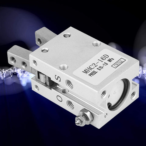 20mm Inner Diameter Wide Finger Parallel Pneumatic Gripper Air Operated With Industrial Cylinder For Robotics And Manufacturing Automation Built Tough In Aluminum