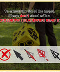 Person carrying Six Sided Self Healing Foam Archery Target With Carry Handle For Easy Arrow Removal Lightweight Backyard Practice Block.