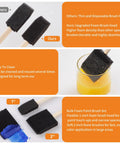 Massive 120 Piece Bulk Crate Of Two Inch Foam Paint Brushes With Tough Wood Handles, showing durable foam and wooden handles.