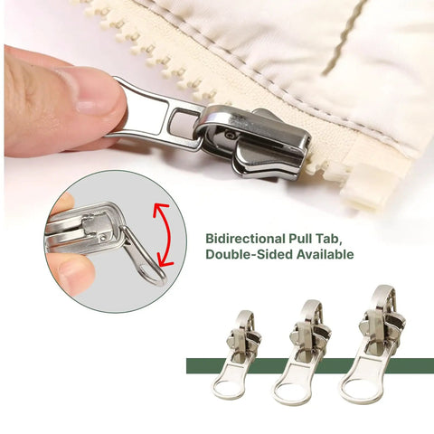 Heavy Duty Beefed Up Zipper Repair Kit With Three Size Double Sided Sliders And Pulls For Jackets Luggage And Outdoor Gear No Sew Quick Fix Durable Resin Replacement For Bags