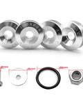 JDM Quick Release Fasteners For Car Bumpers Trunk Fender And Hatch Lids Aluminum 6061 T6 Billet Silver 4 Pack with components