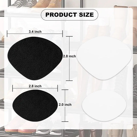 Product size guide for 4 Pair Self Adhesive Shoe Hole Patches For Holes In Sneakers Leather Shoes And High Heels Heel Repair Kit
