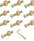Bed Frame Bolts And Nuts Kit For Wood Furniture, 10 Piece M6 X 45mm with Allen Wrench