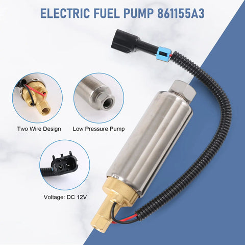 Electric Fuel Pump Replacement For Mercury Mercruiser Marine Carbureted Engines Low Pressure 4.3L 5.0L 5.7L V6 V8 935432