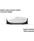 Magic Grips For Apple Magic Mouse 1 And 2 showing side view with concave surface for finger comfort and movement ease.