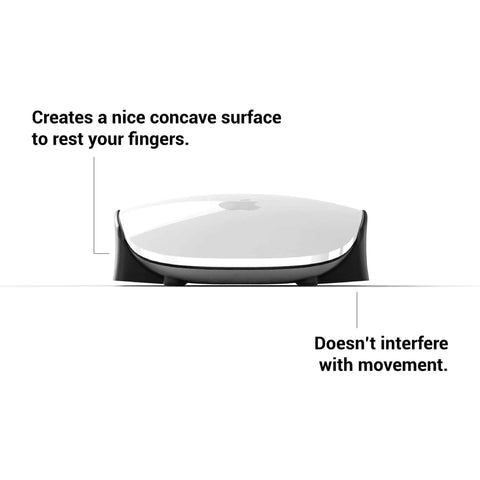 Magic Grips For Apple Magic Mouse 1 And 2 showing side view with concave surface for finger comfort and movement ease.
